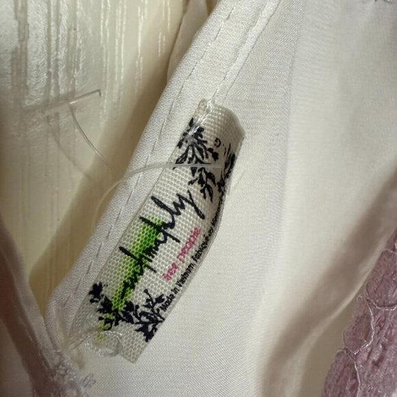 Free People Intimately D8 Night Bodysuit Women L Evening Cream/Lilac Lace NWT - Picture 3 of 10